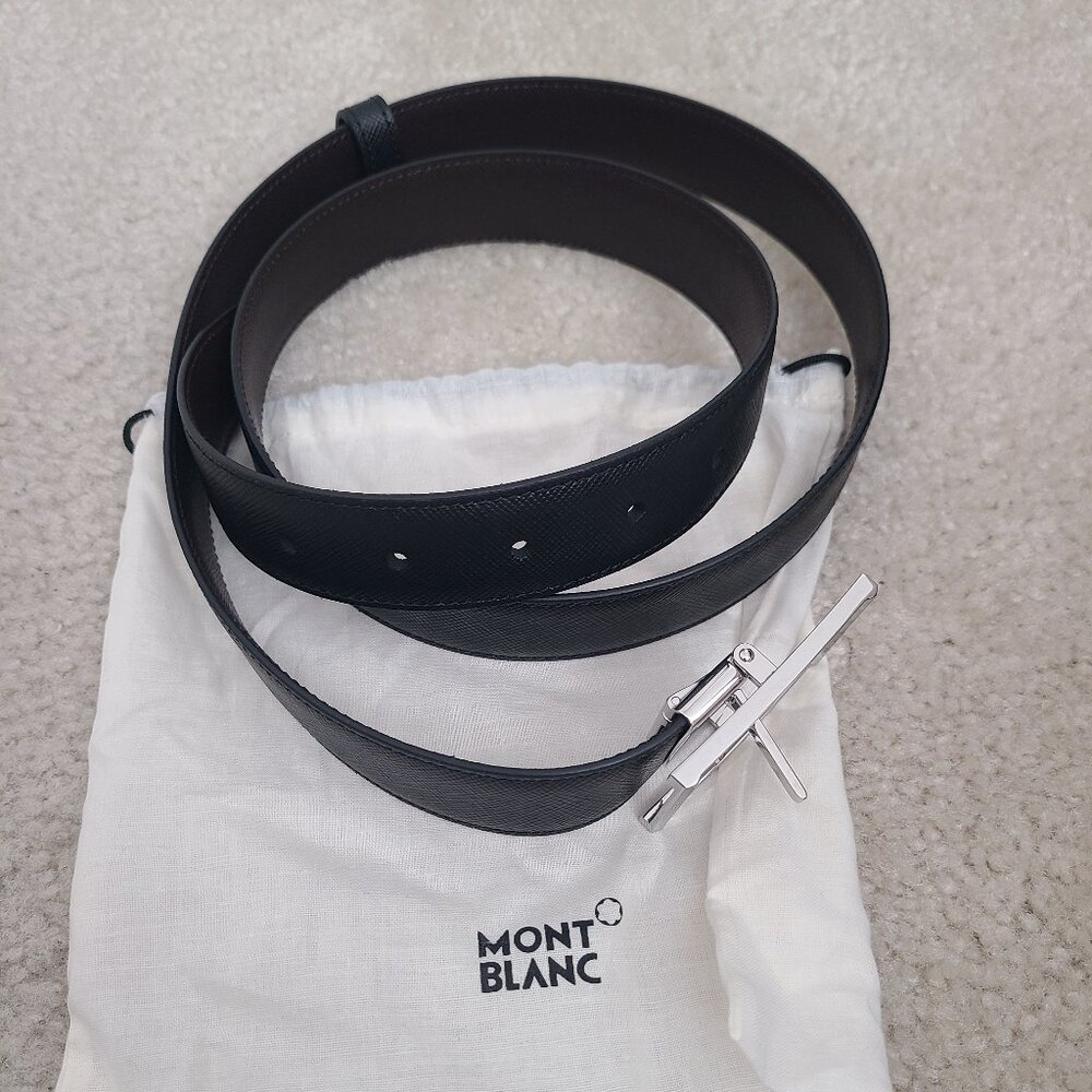 Mont Blanc Men's Reversible Black/Brown Belt